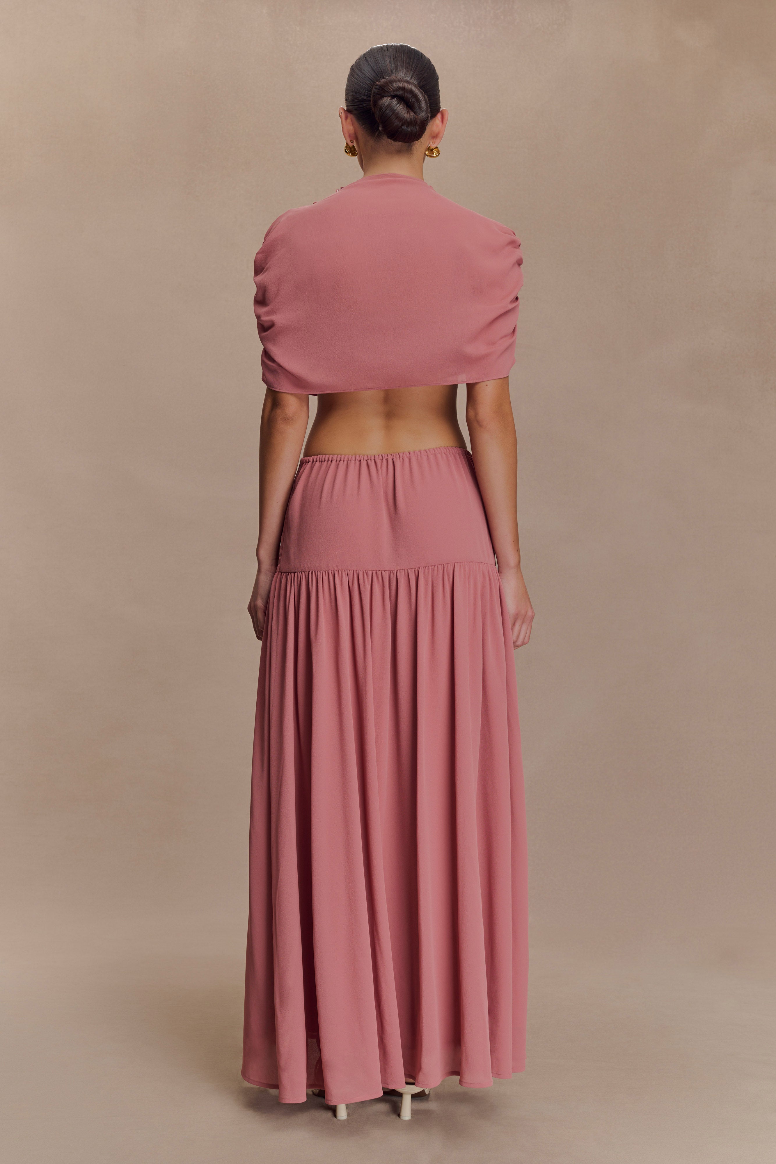 Georgina Chiffon Midi Dress - Burnt Rose