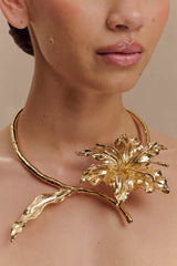 Allona Floral Choker - Gold