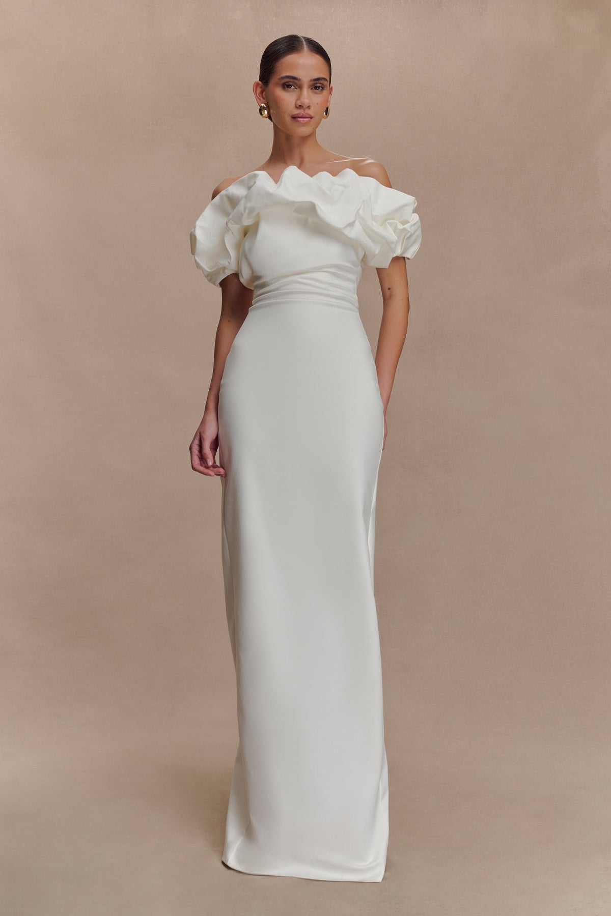 Sariya Sculptural Maxi Dress - White