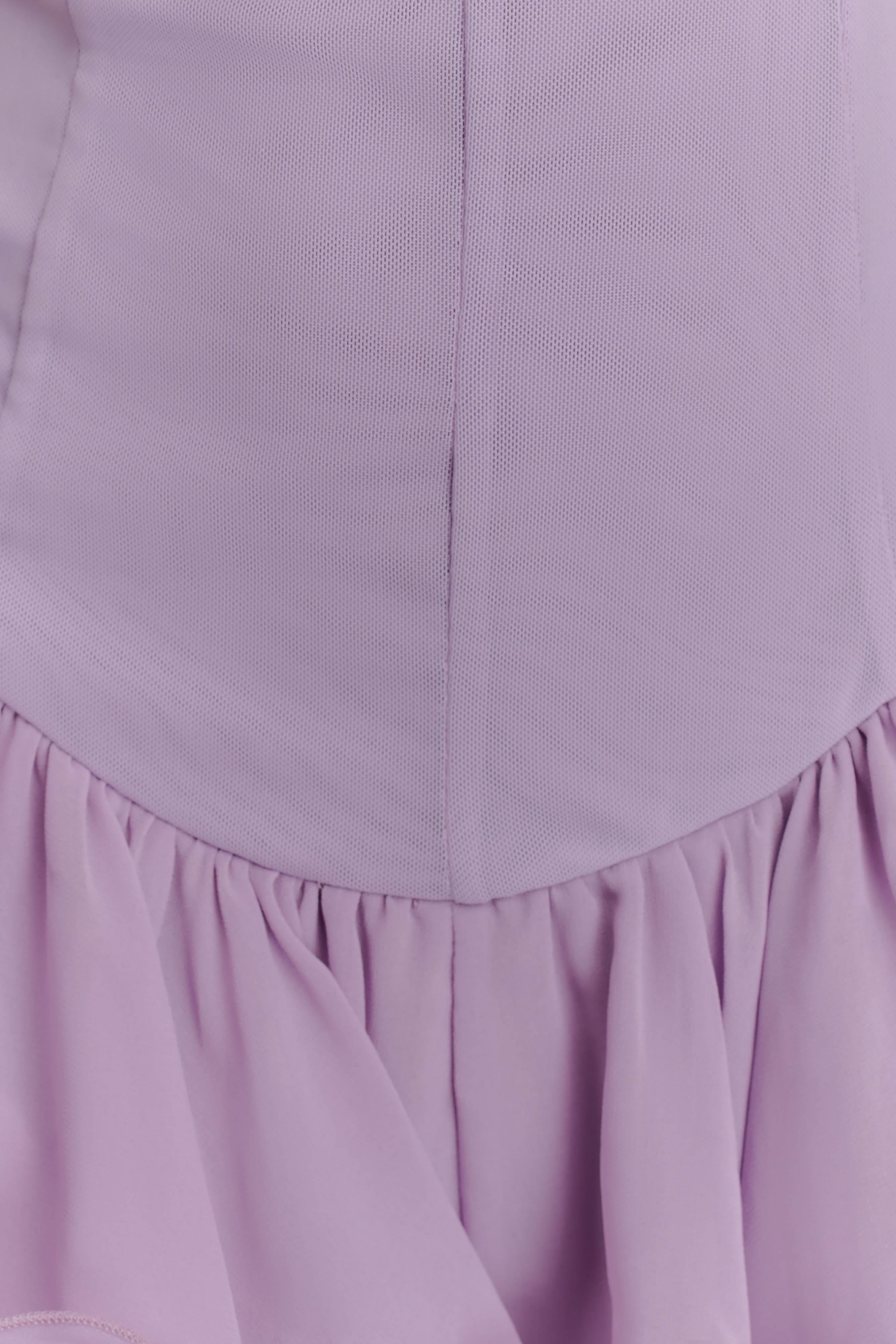 Calantha Ruffle Mesh Mini Dress - Lilac