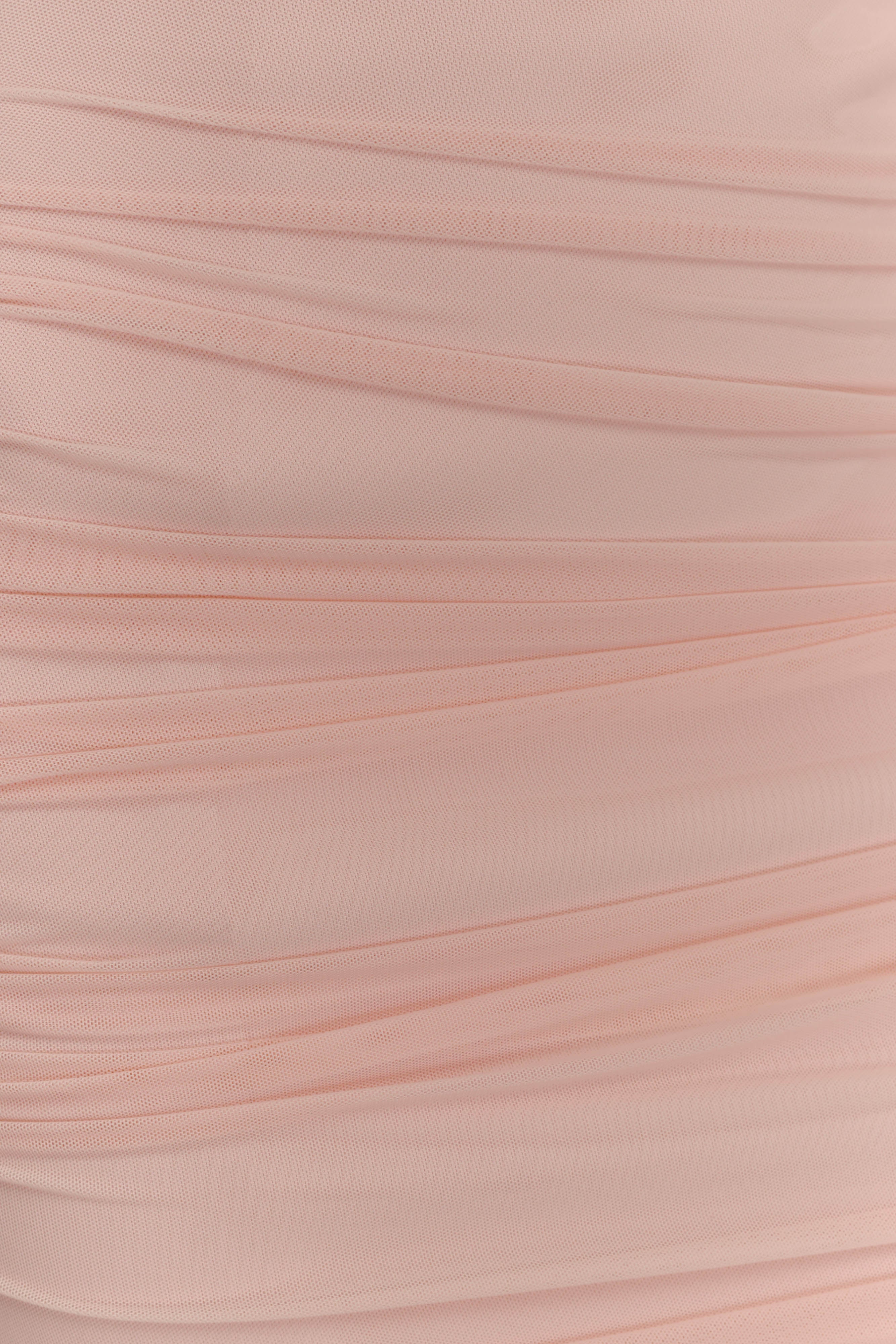 Jianna Strapless Mesh Mini Dress - Powder Pink