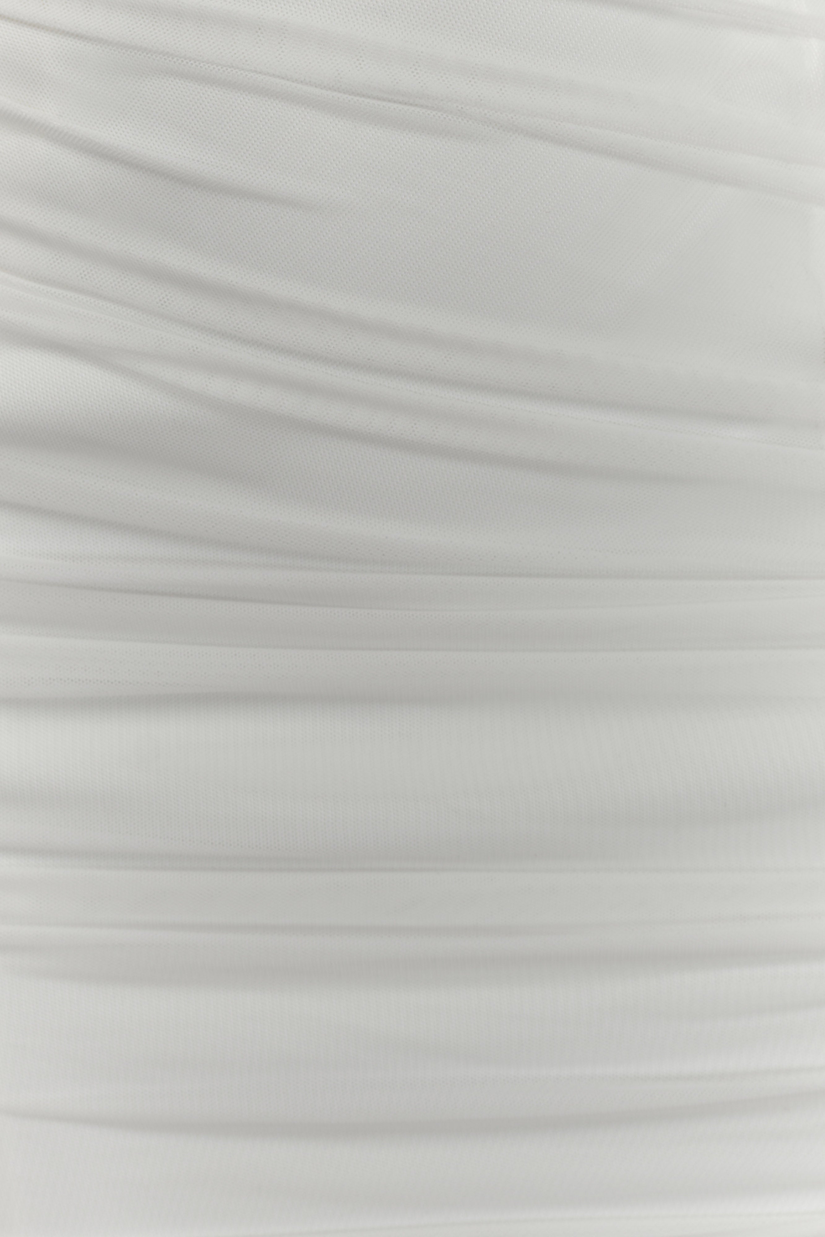 Jianna Strapless Mesh Mini Dress - White