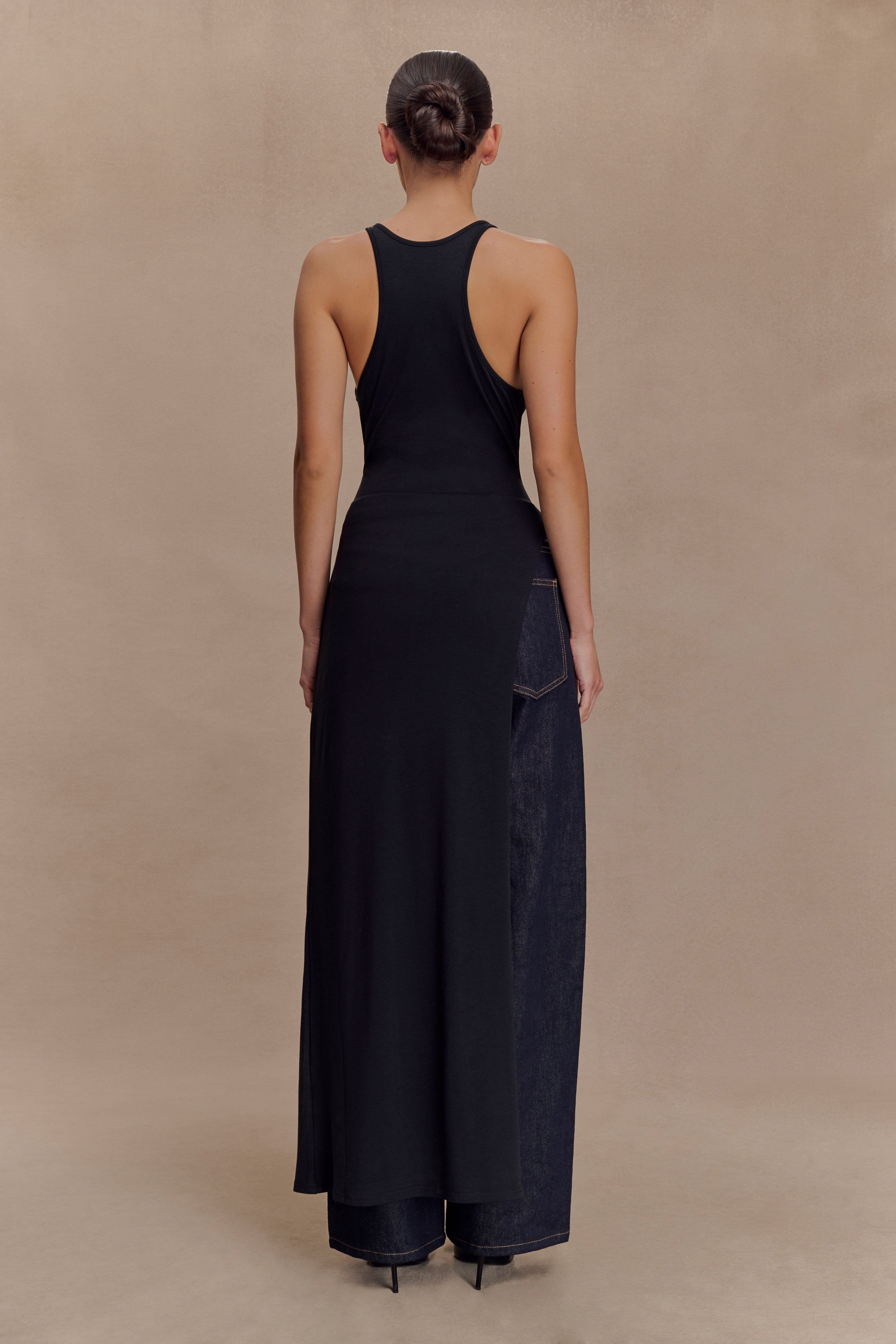 Ellerie Longline Racerback Top - Black