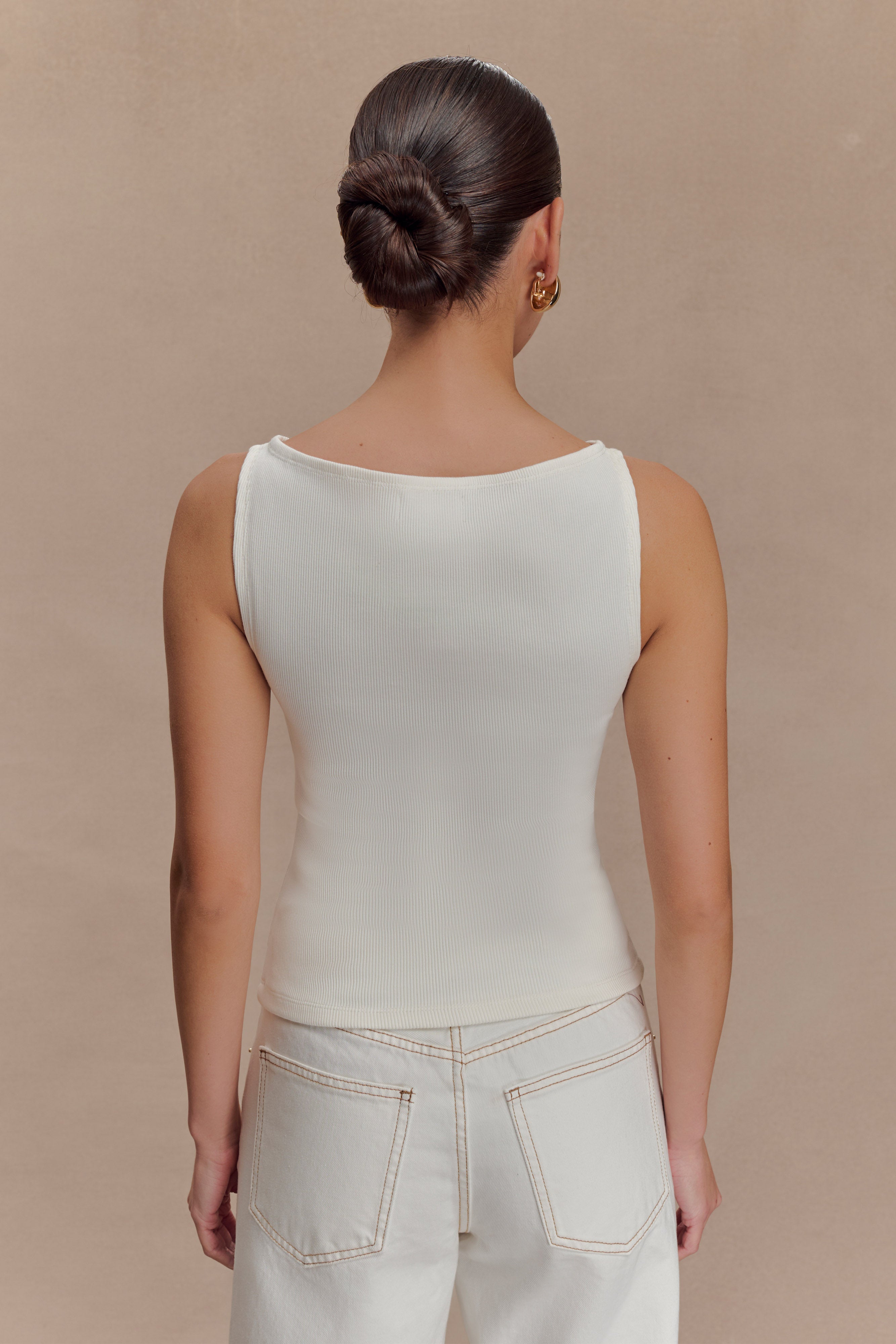 Coraline Panelled Sleeveless Top - White