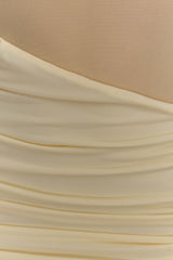 Dallas One Shoulder Mesh Mini Dress - Lemon