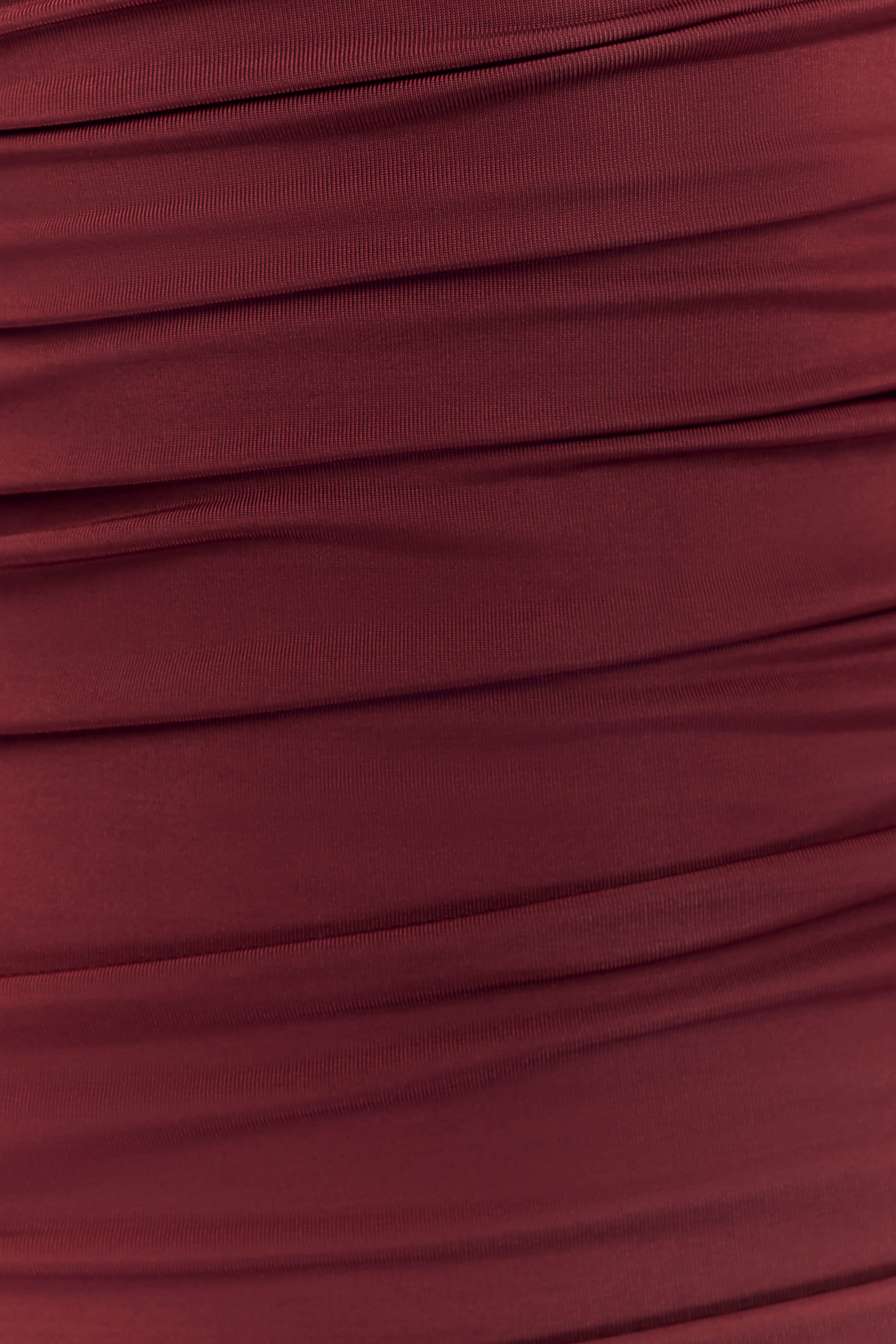 Hayden Long Sleeve Plunge Maxi Dress - Wine