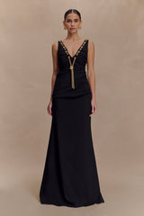 Axton Low Neck Maxi Dress - Black