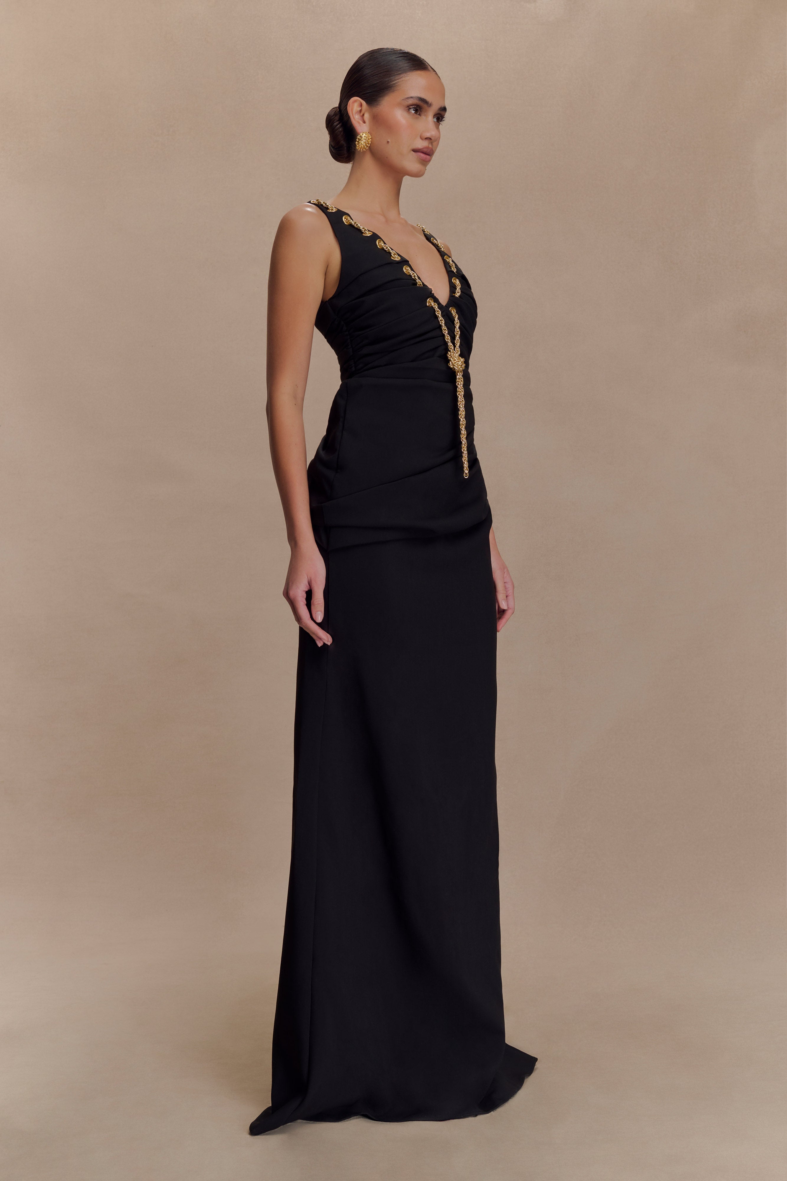 Axton Low Neck Maxi Dress - Black