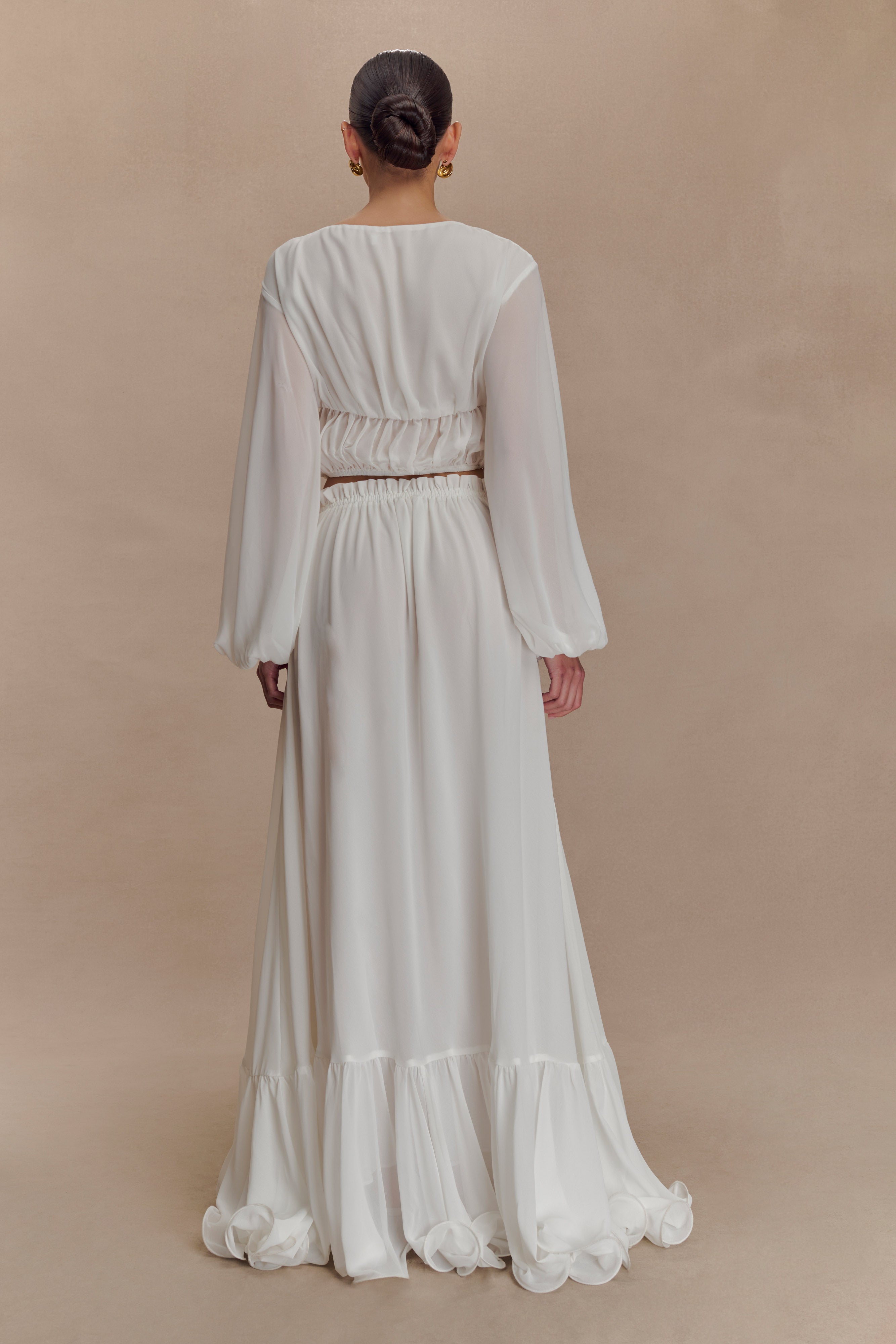 Carlie Chiffon Maxi Skirt - Ivory