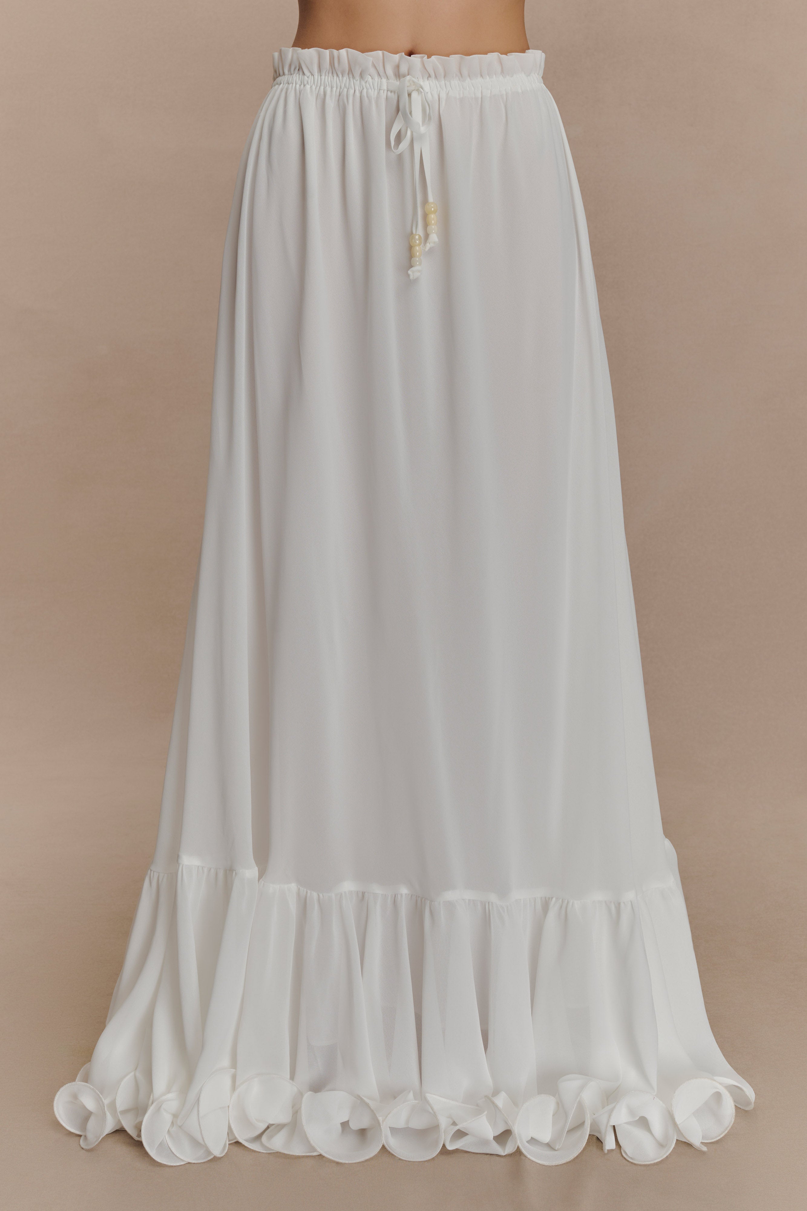 Carlie Chiffon Maxi Skirt - Ivory