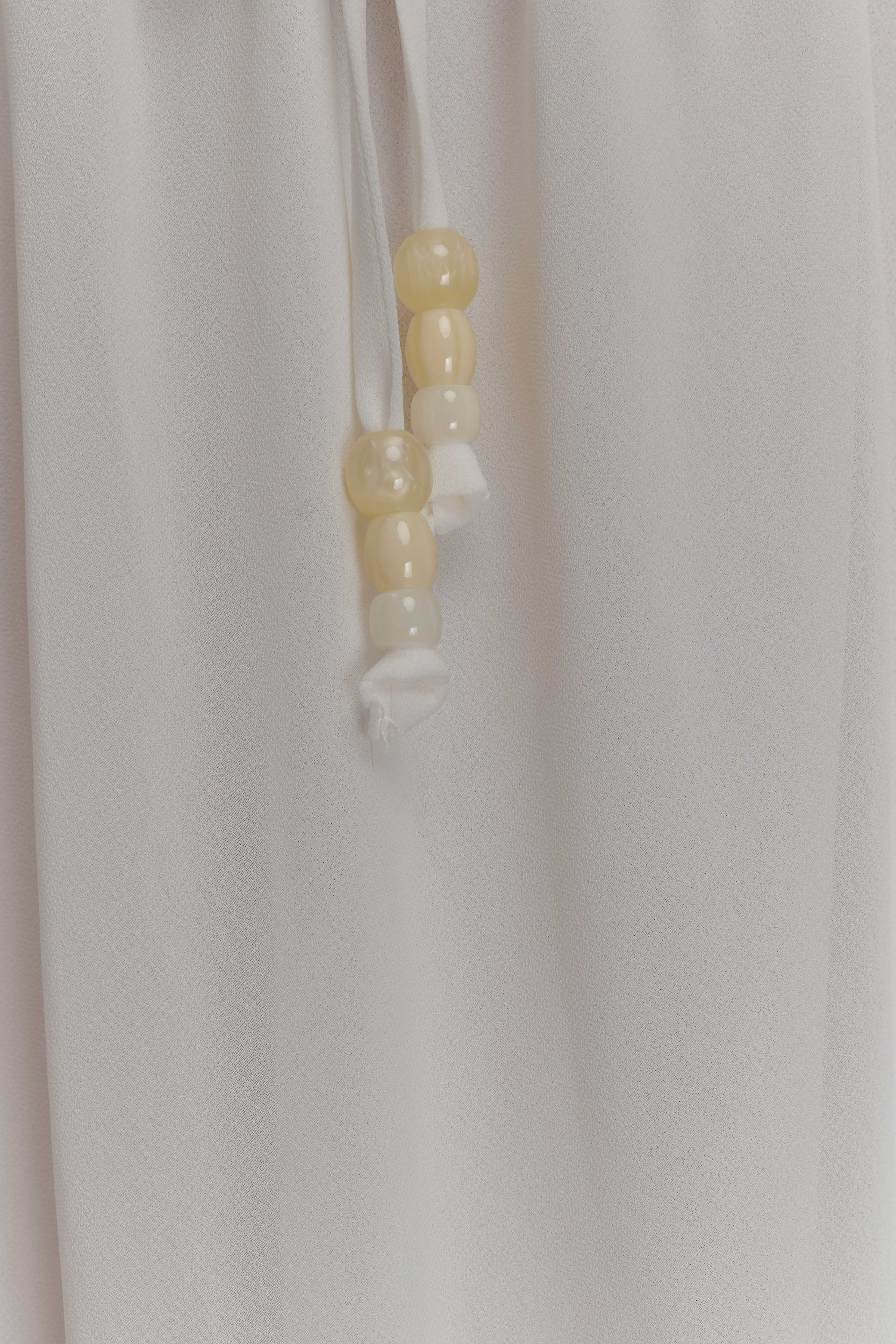 Carlie Chiffon Cross Tie Top - Ivory