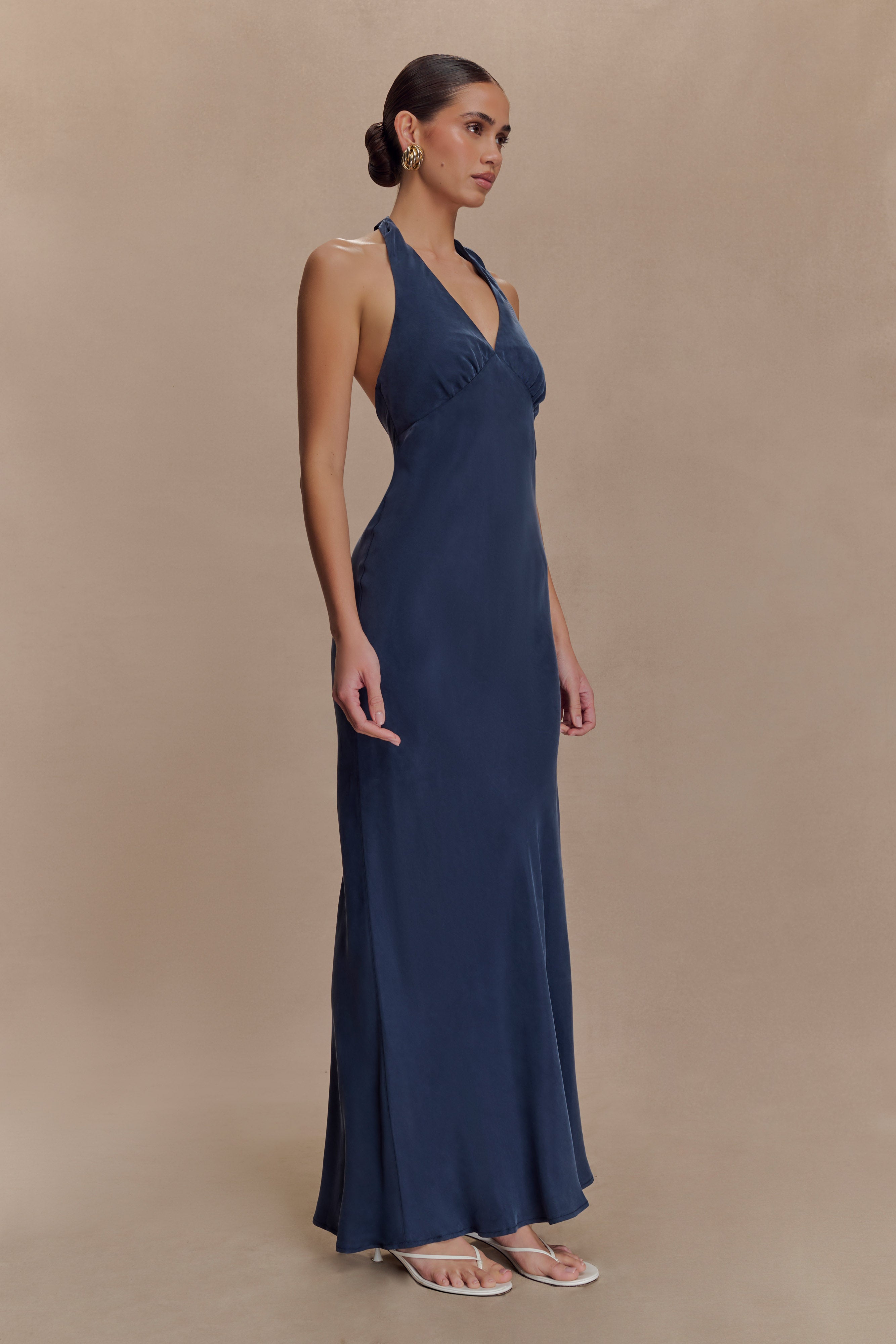 Louisiana Halter Maxi Dress - Navy