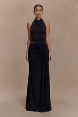 Calandra Slinky Maxi Skirt - Black