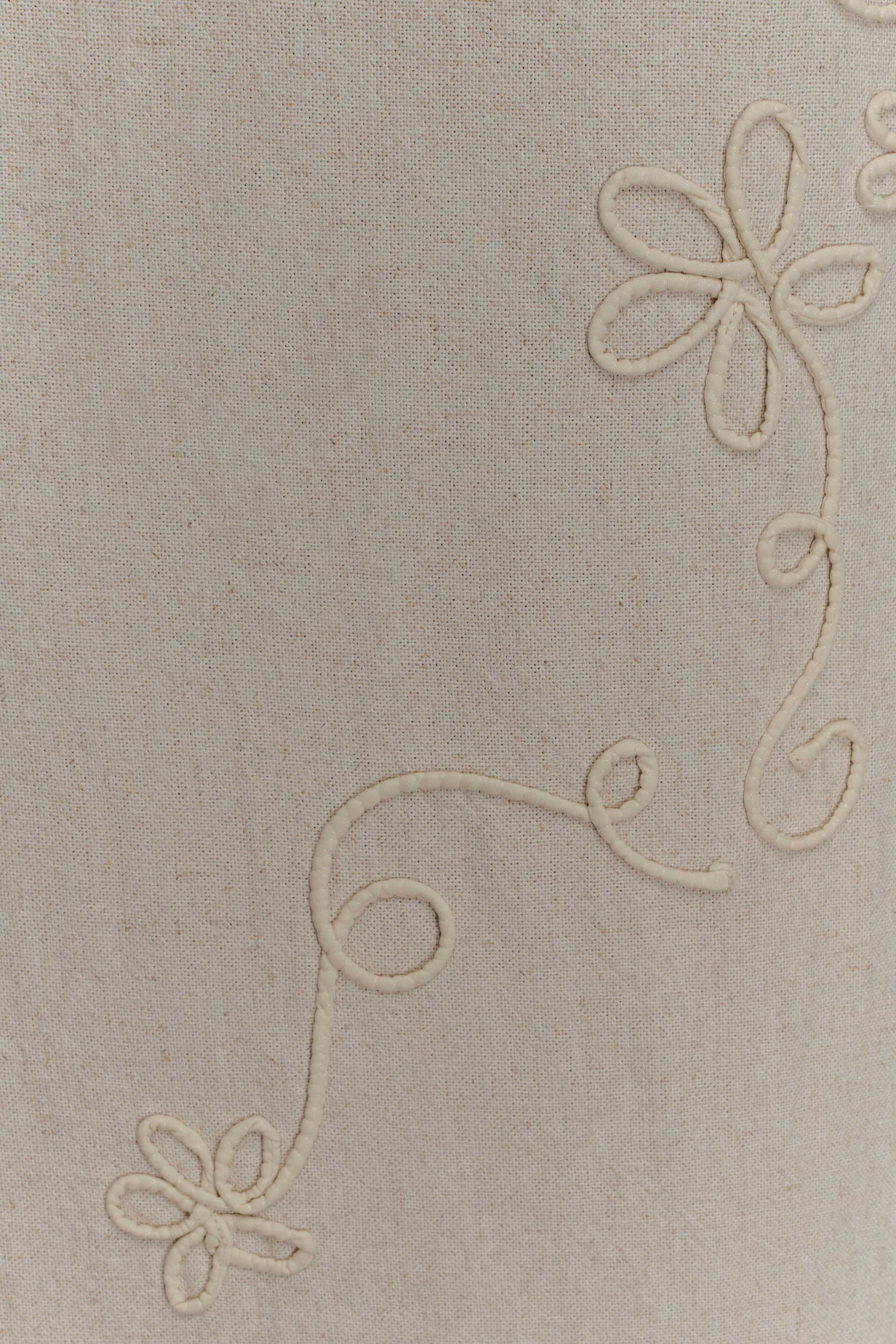 Casey Linen Embroidered Maxi Skirt - Natural