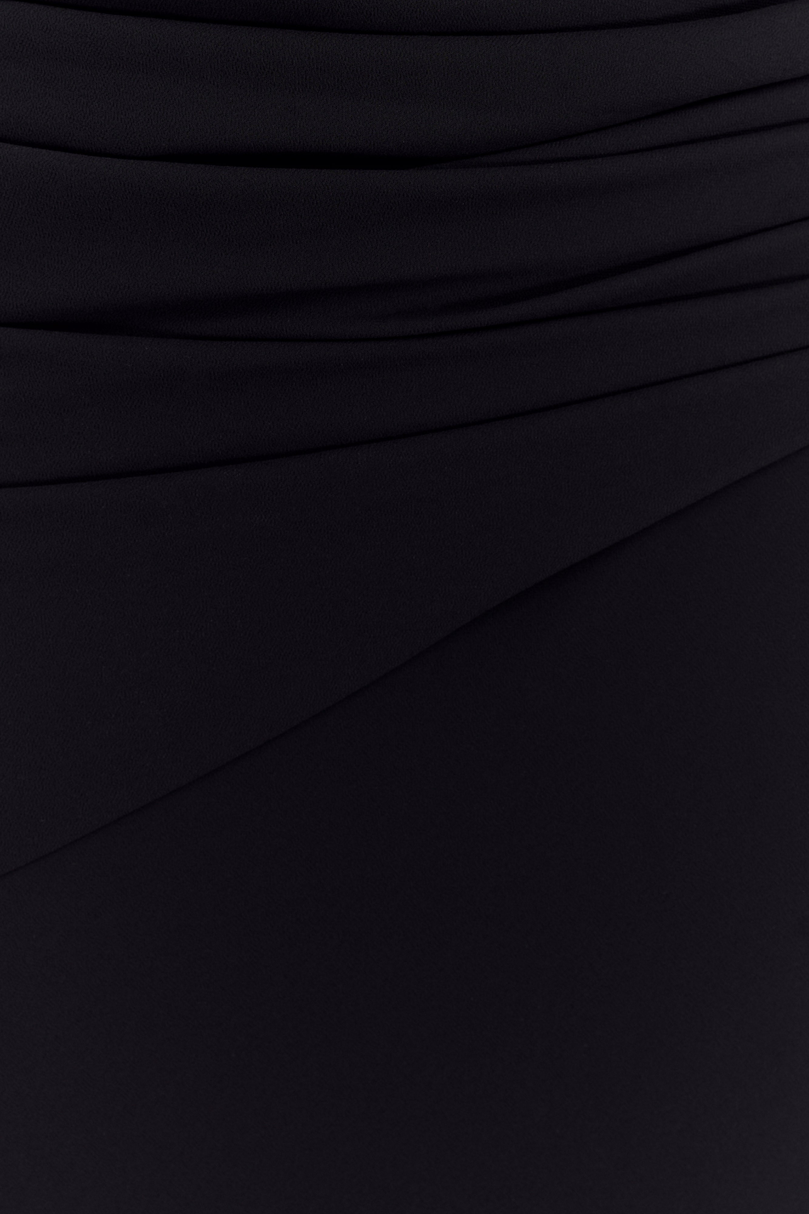 Giulia Chiffon Draped Maxi Dress - Black