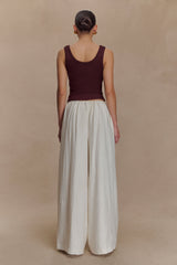 Callum Drawstring Straight Leg Pants - White