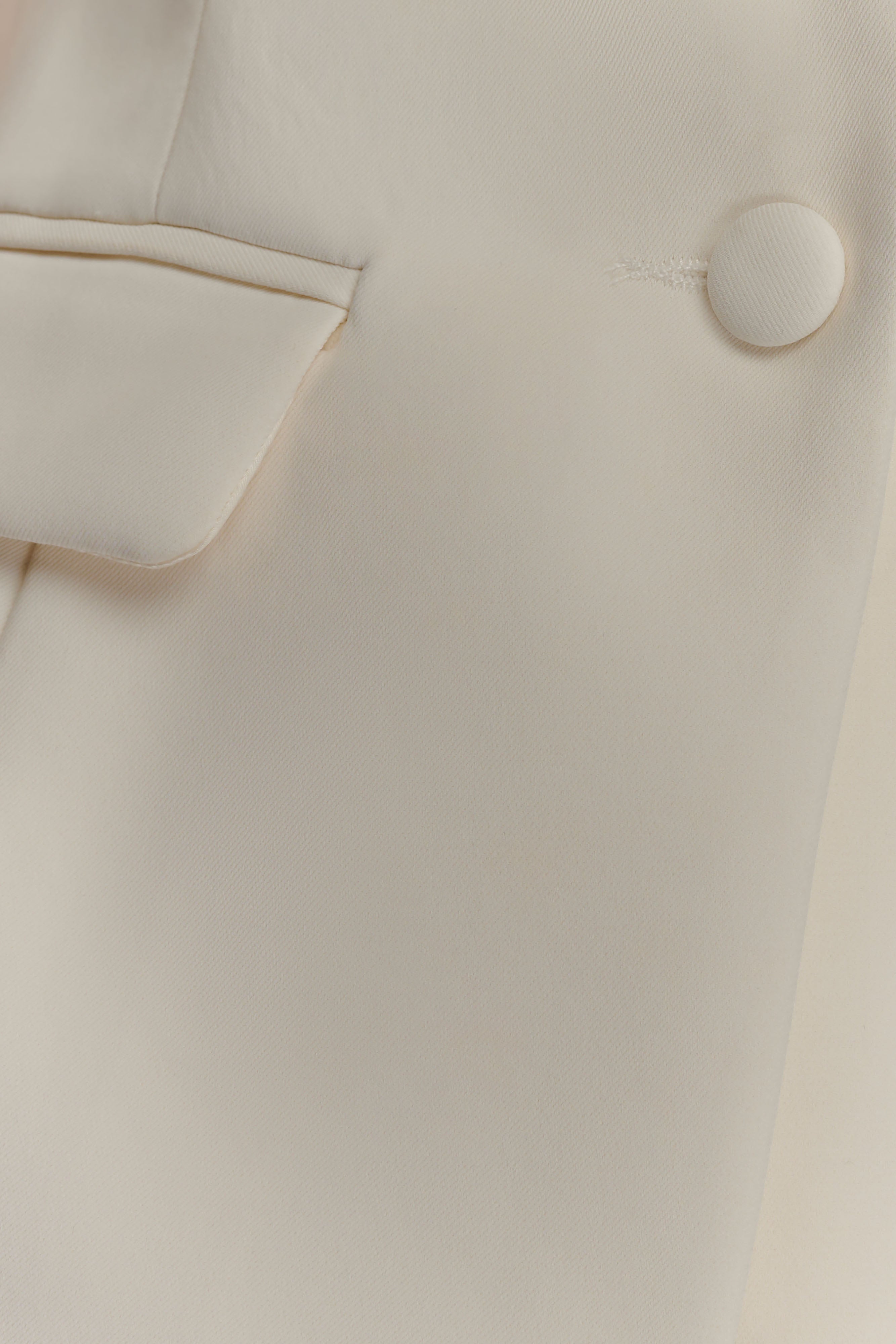 Opal Puff Sleeve Suiting Top - Ivory