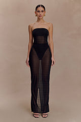 Aoife Mesh Maxi Skirt - Black