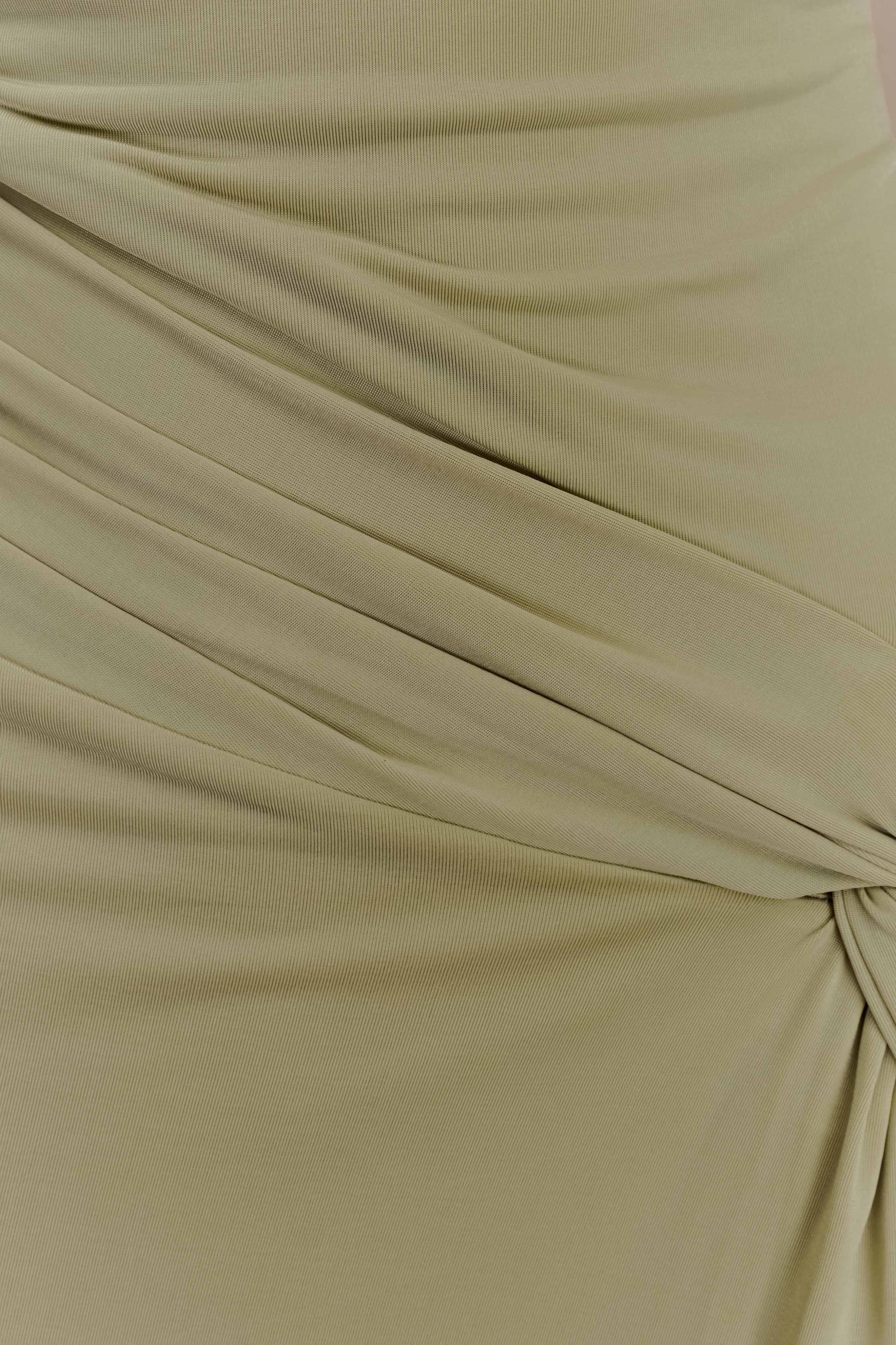 Deanna Long Sleeve Gathered Maxi Dress - Sage