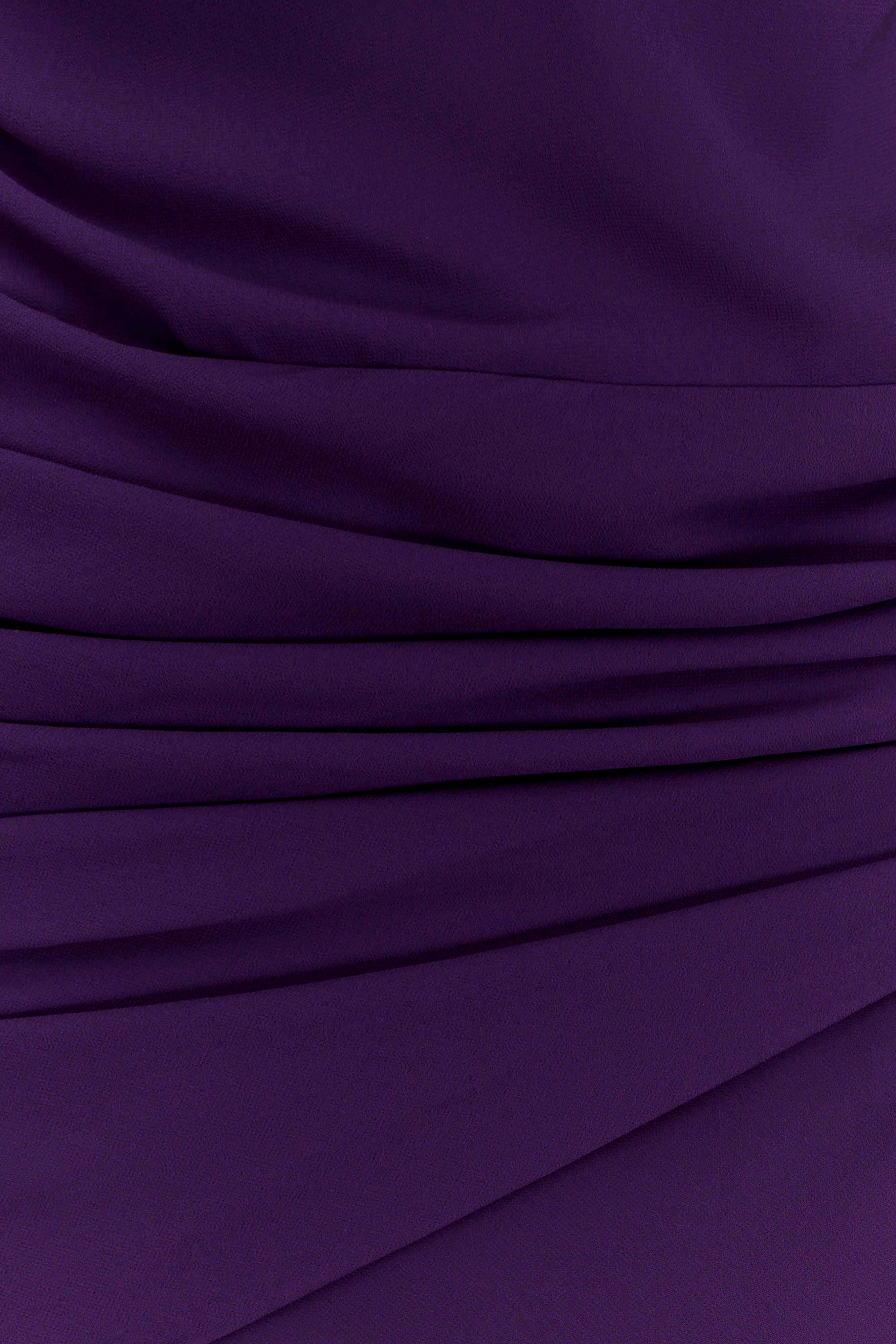 Giulia Chiffon Draped Maxi Dress - Purple