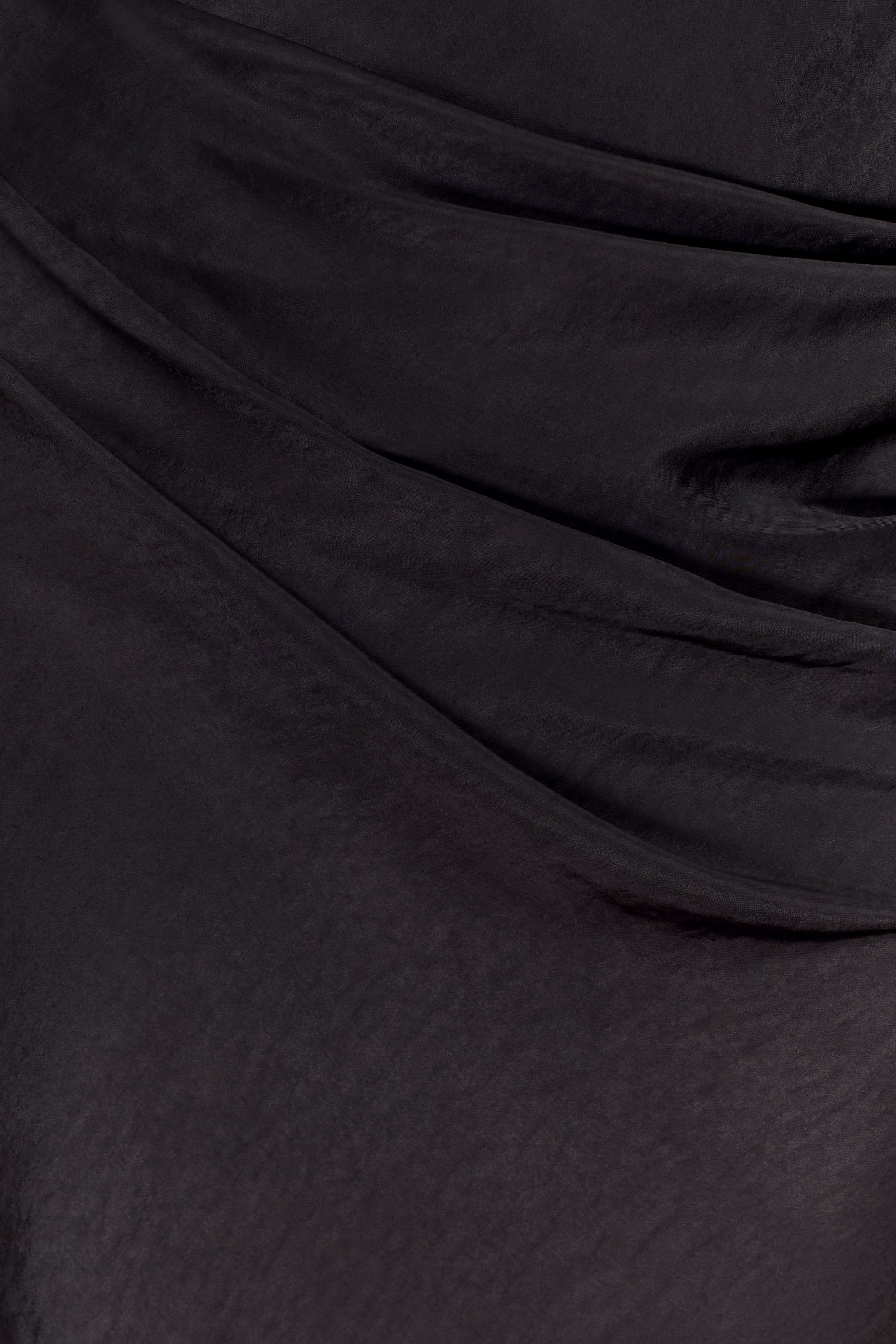 Iris Long Sleeve Satin Maxi Dress - Black