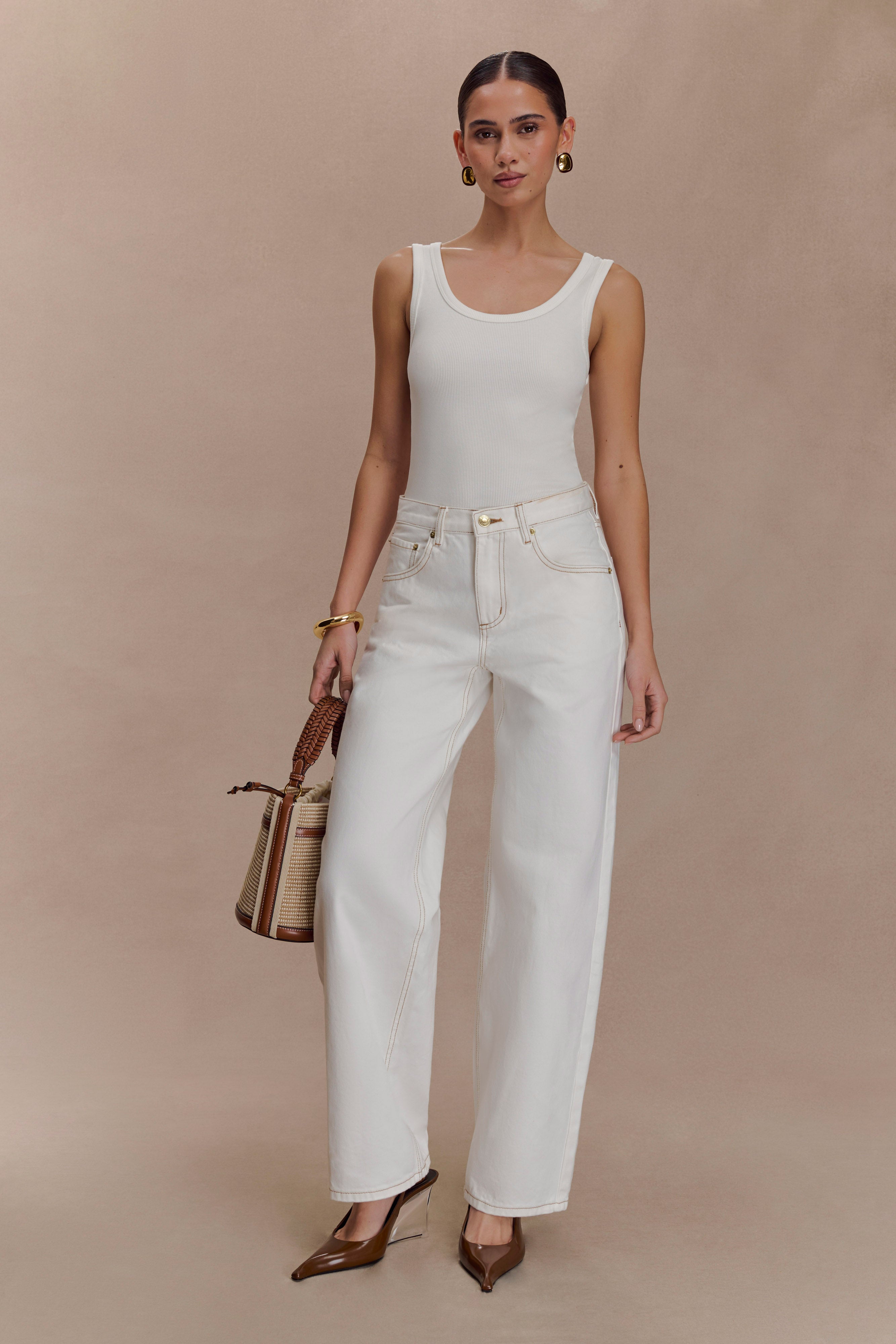 Maeva Scoop Tank Top - Ivory