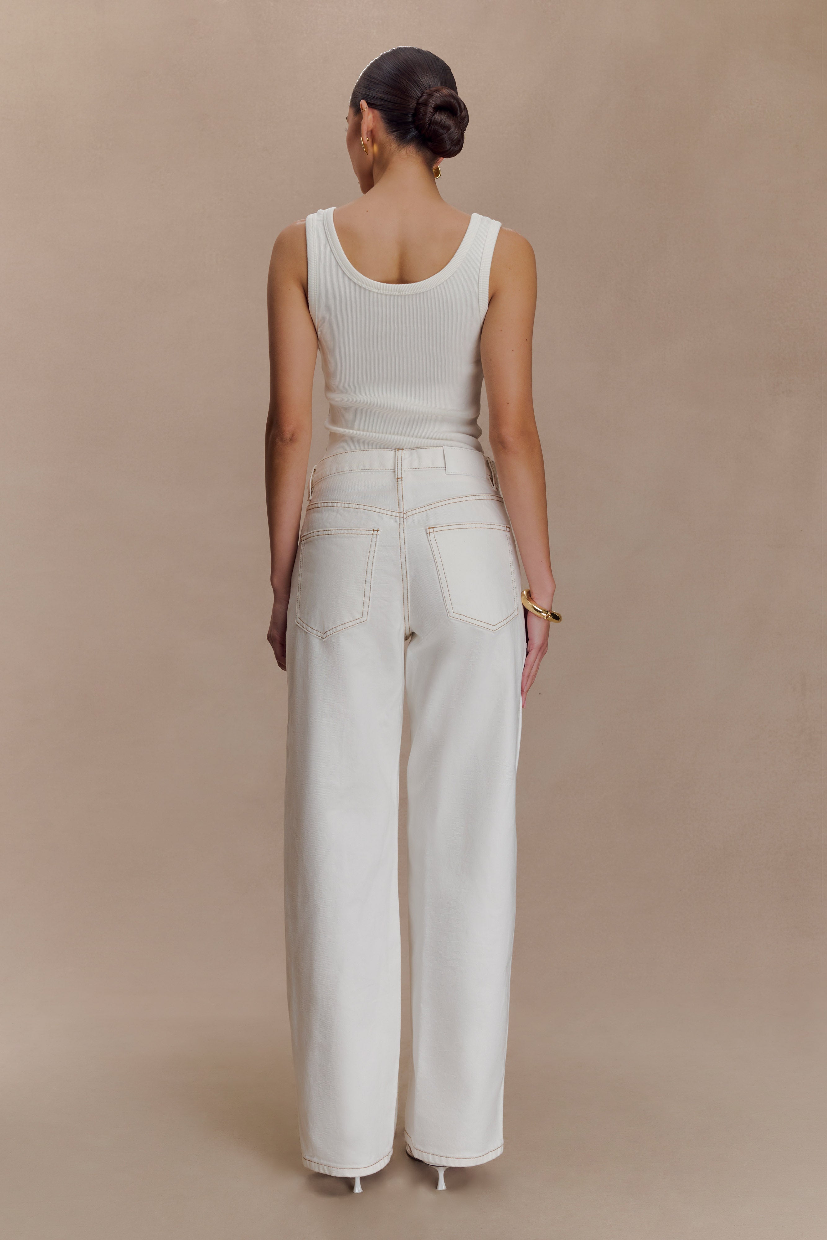 Maeva Scoop Tank Top - Ivory