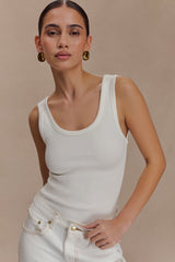 Maeva Scoop Tank Top - Ivory