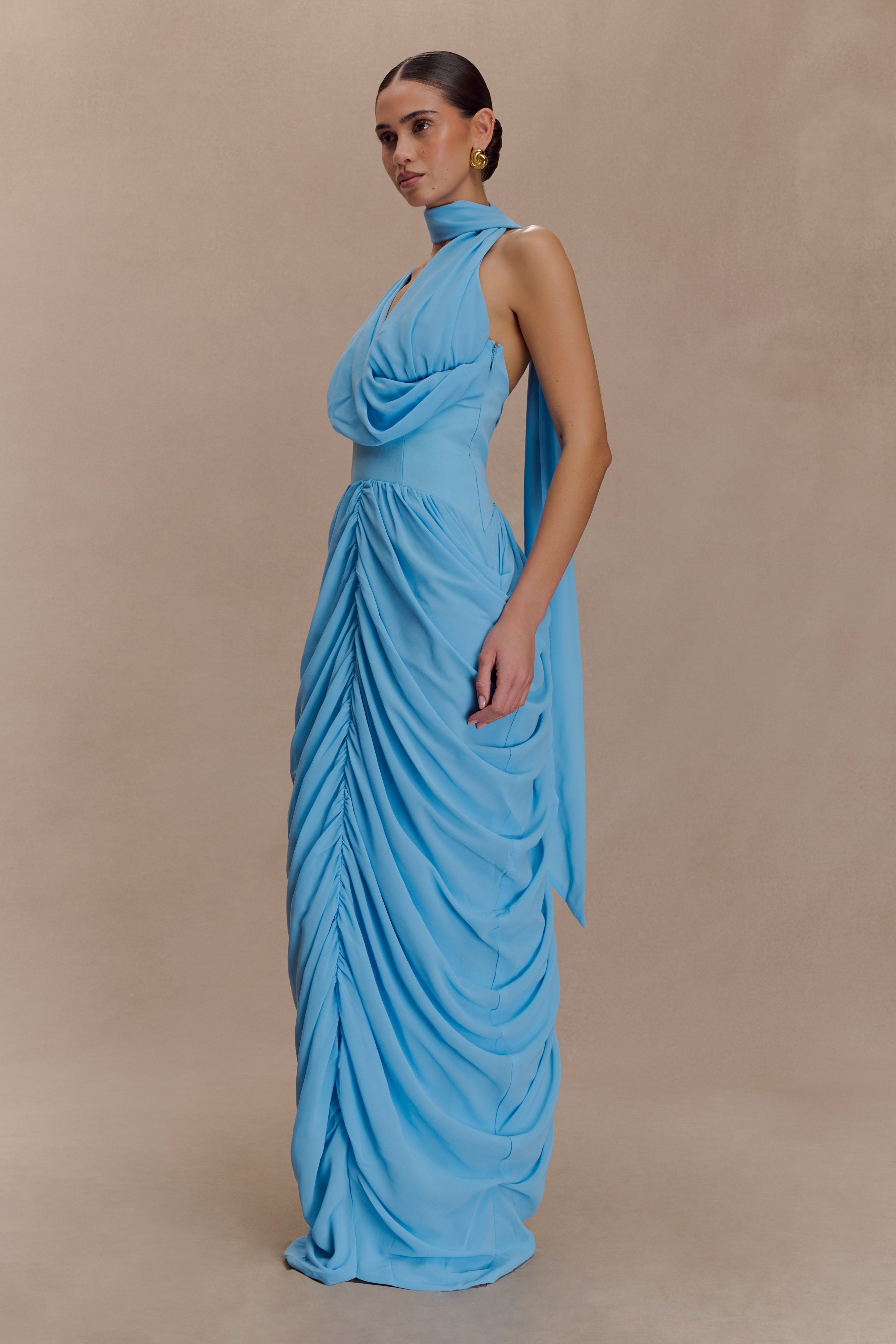 Alex Chiffon Maxi Dress - Blue
