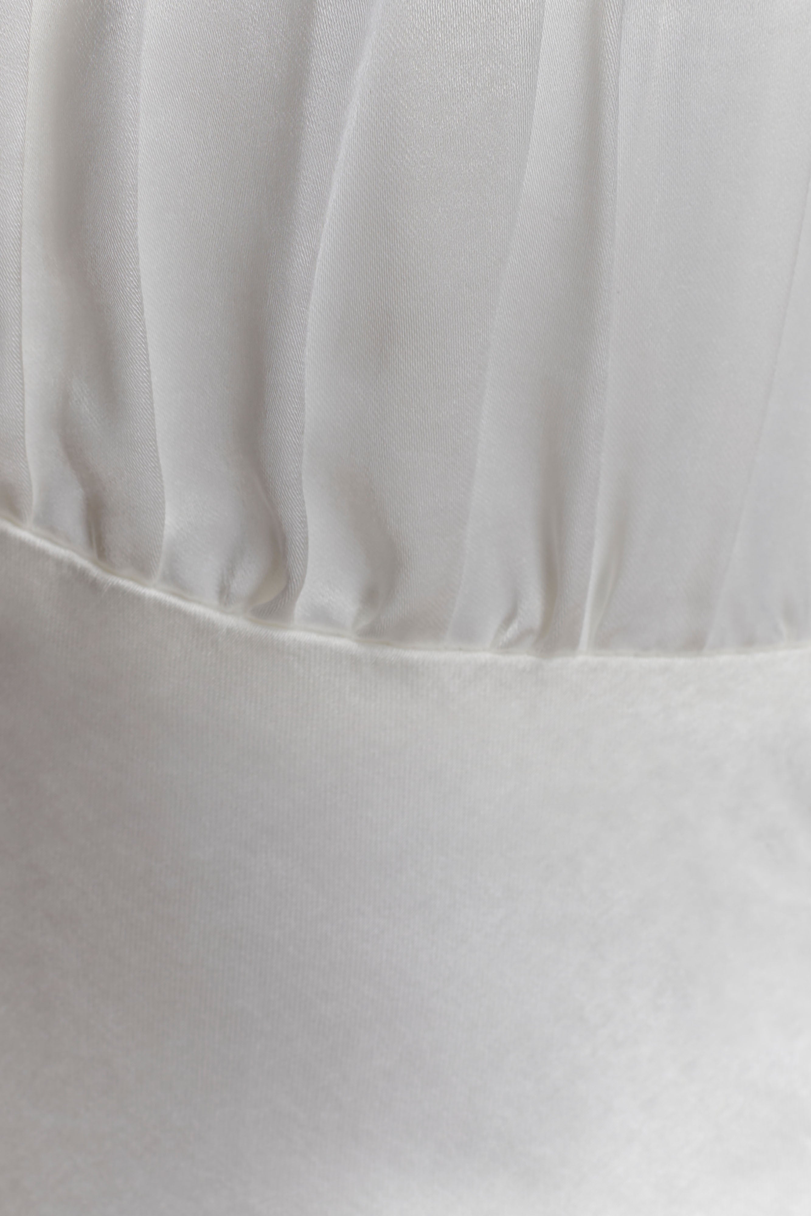 Alice Satin Halter Maxi Dress - White