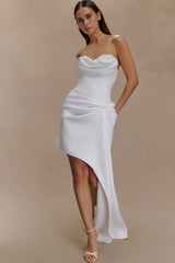 Evianna Strapless Gathered Mini Dress - White