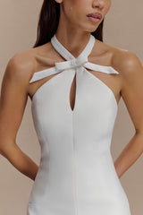 Freya Halter Bow Mini Dress - Ivory