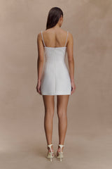 Kingsley Beaded Neckline Mini Dress - Ivory