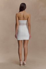 Palmer Mesh Corset Mini Dress - Ivory