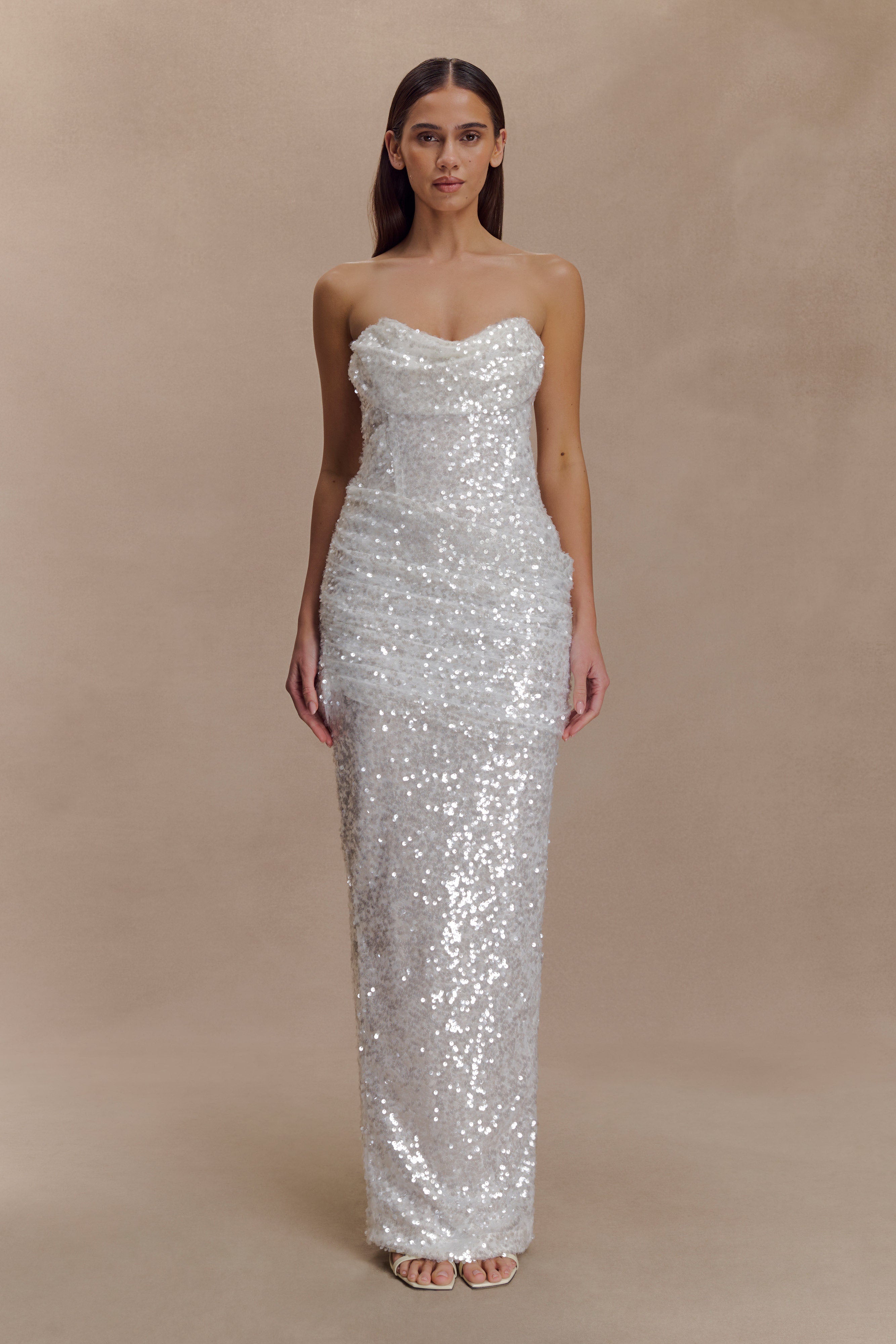 Nala Strapless Sequin Maxi Dress - Ivory