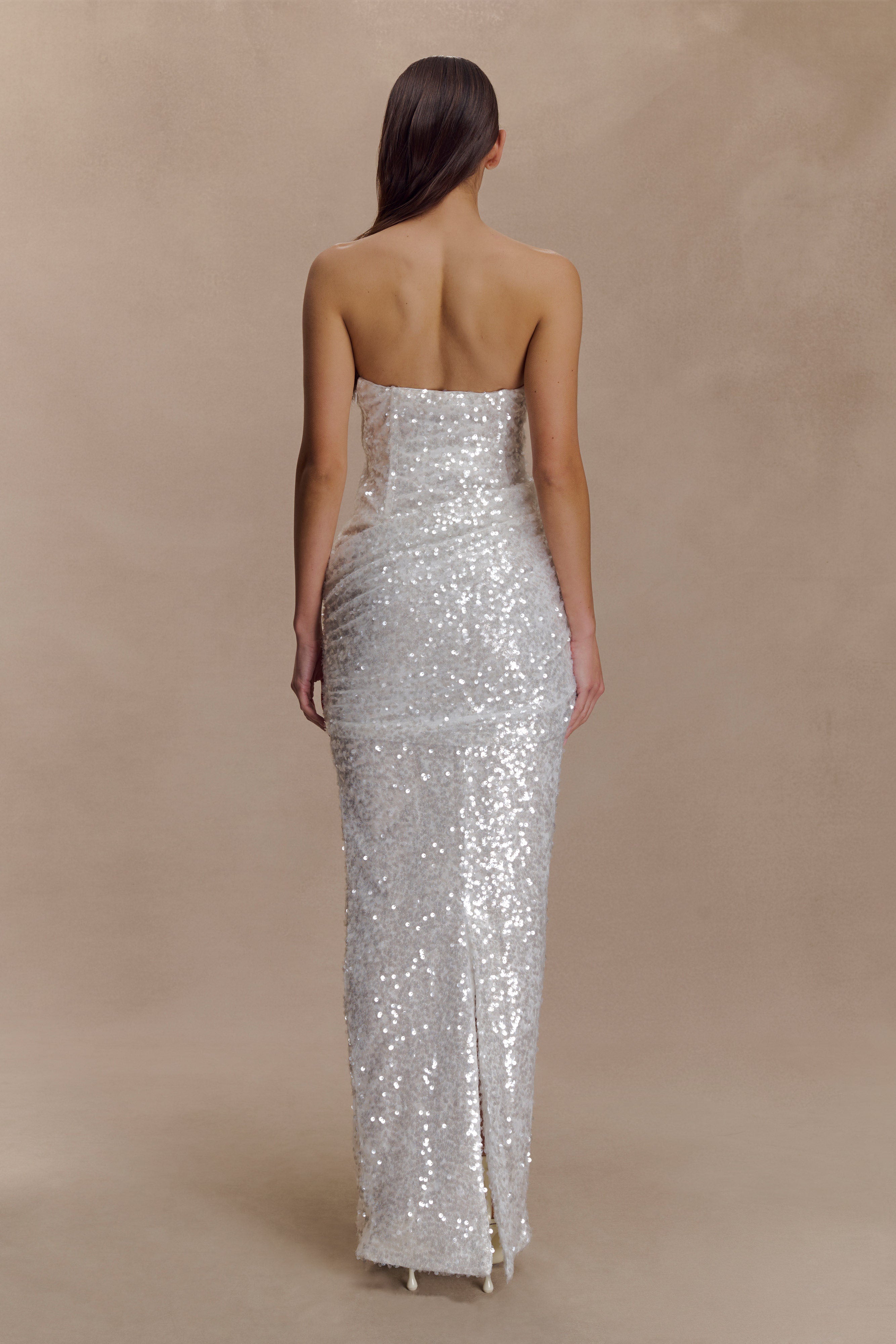 Nala Strapless Sequin Maxi Dress - Ivory