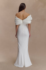 Aphrodite Off Shoulder Crepe Gown - Ivory