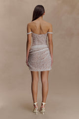 Connie Beaded Bodycon Mini Dress - Nude