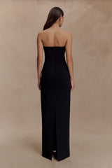 Kalila Strapless Crepe Maxi Dress - Black