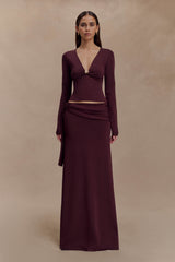 Bowie Low Rise Knit Maxi Skirt - Dark Chocolate