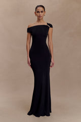 Kinsley Slinky Maxi Dress With Hardware - Black