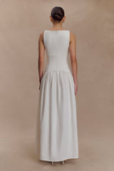 Acacia Contrast Sleeveless Maxi Dress - White