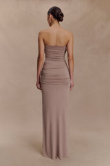 Mirren Strapless Slinky Maxi Dress - Bronze