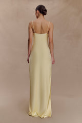 Isadora Lace & Satin Maxi Dress - Lemon