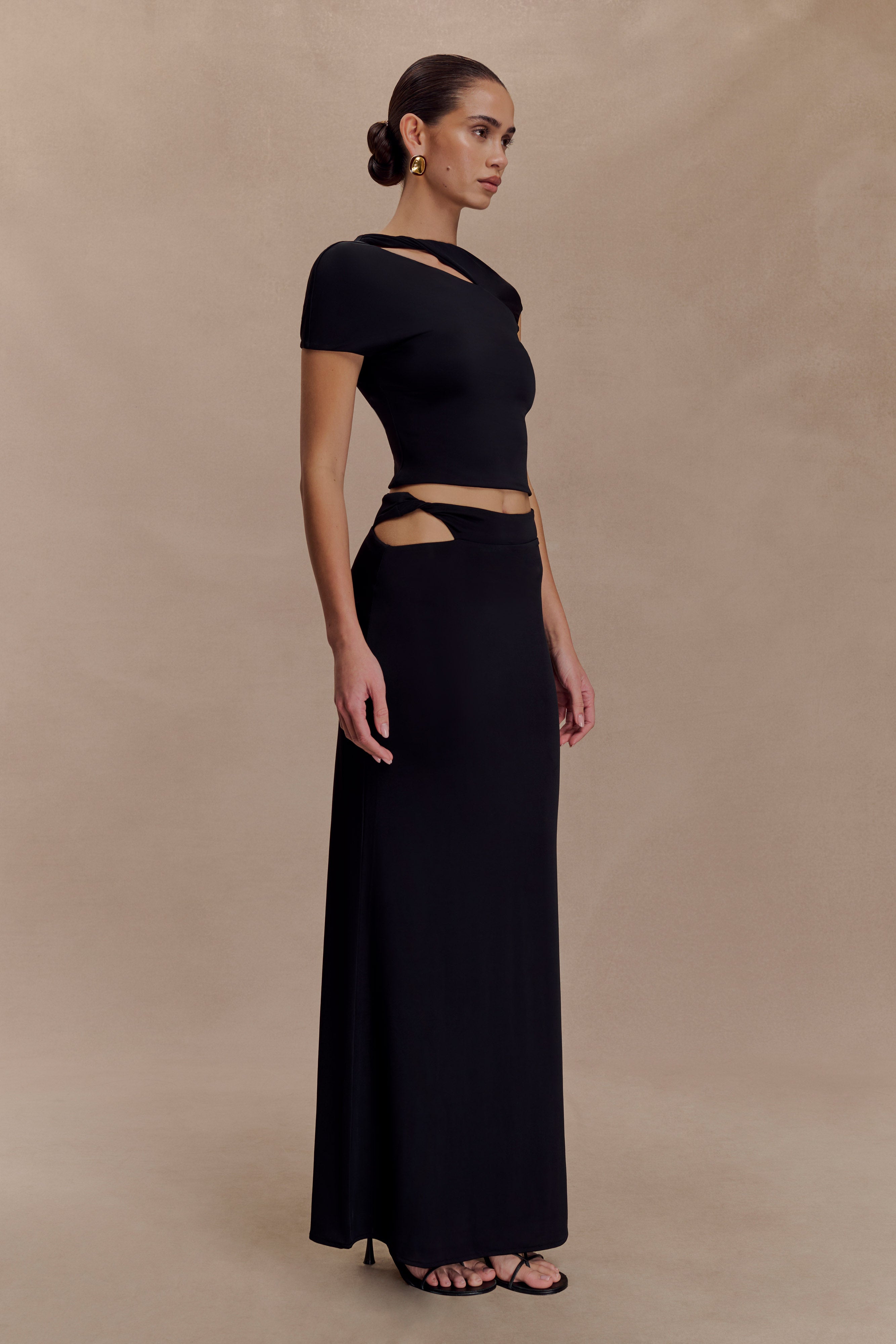 Haven Slinky Twist Top - Black