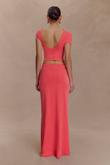 Haven Slinky Twist Midi Skirt - Coral