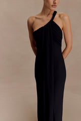 Philippa Knotted Crepe Maxi Dress - Black