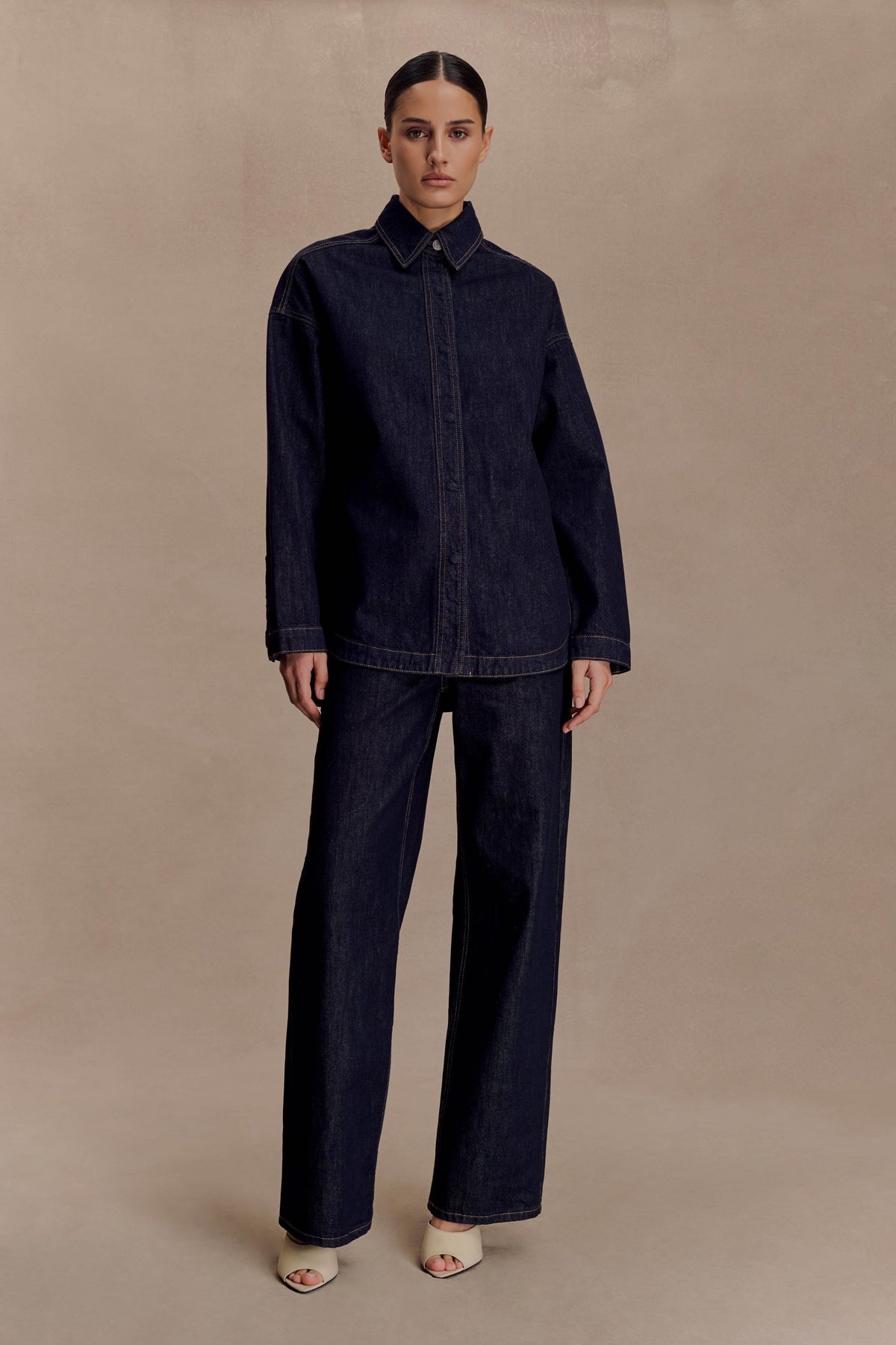 Lioda Oversized Denim Shirt - Washed Indigo Blue