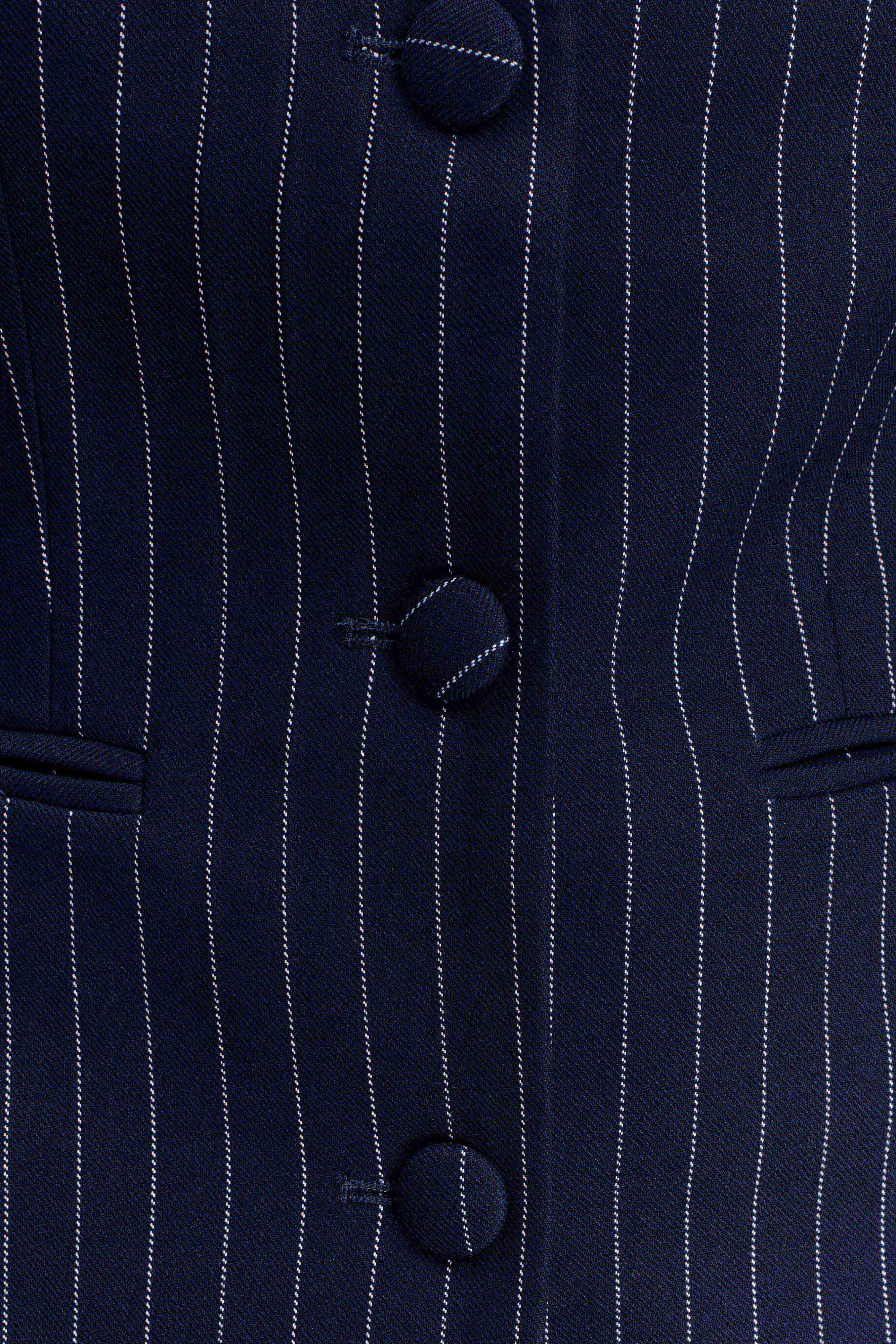 Bellamy Cinched Blazer - Navy Pinstripe