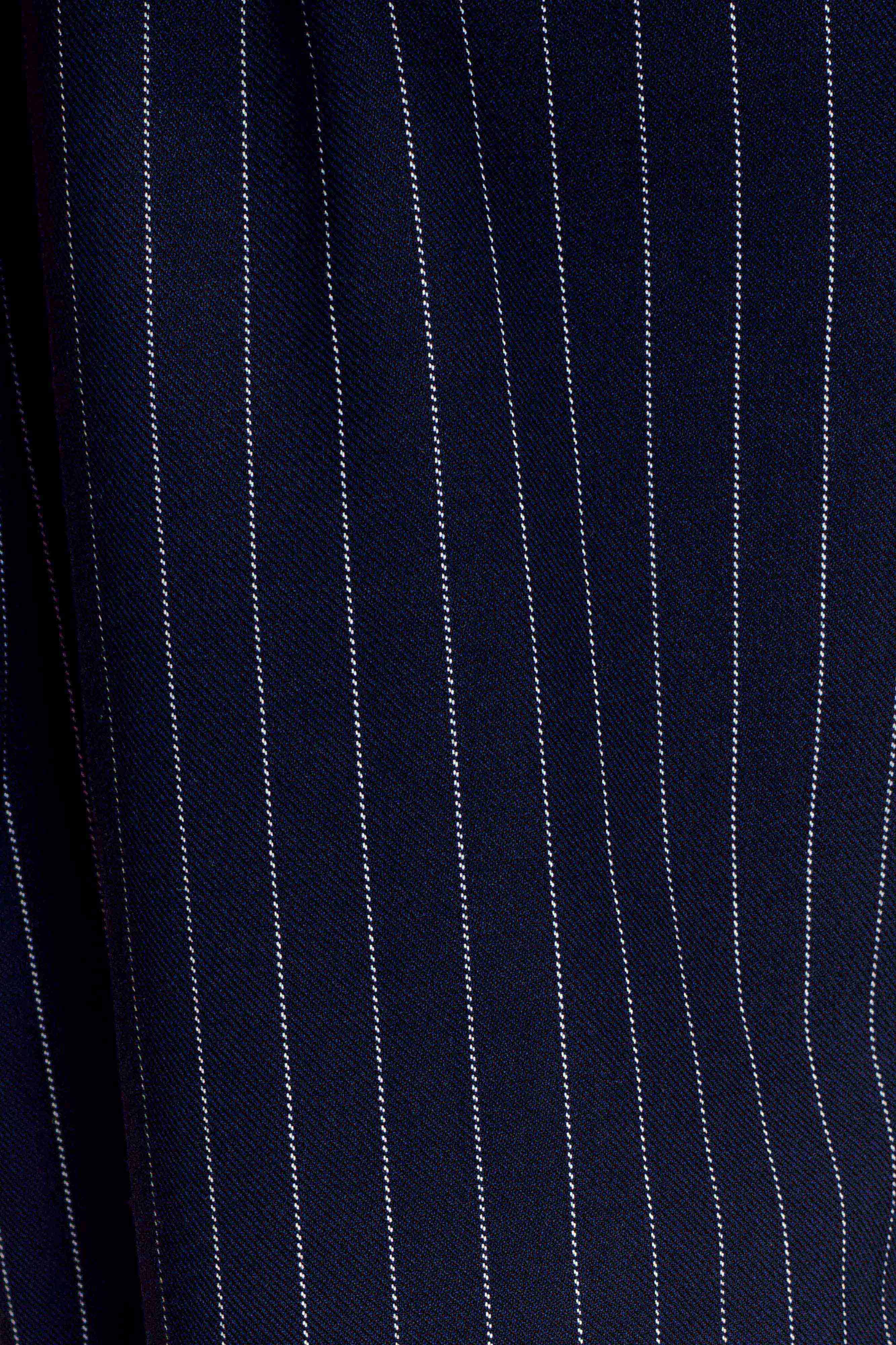 Jacqueline Pleated Wide Leg Pants - Navy Pinstripe